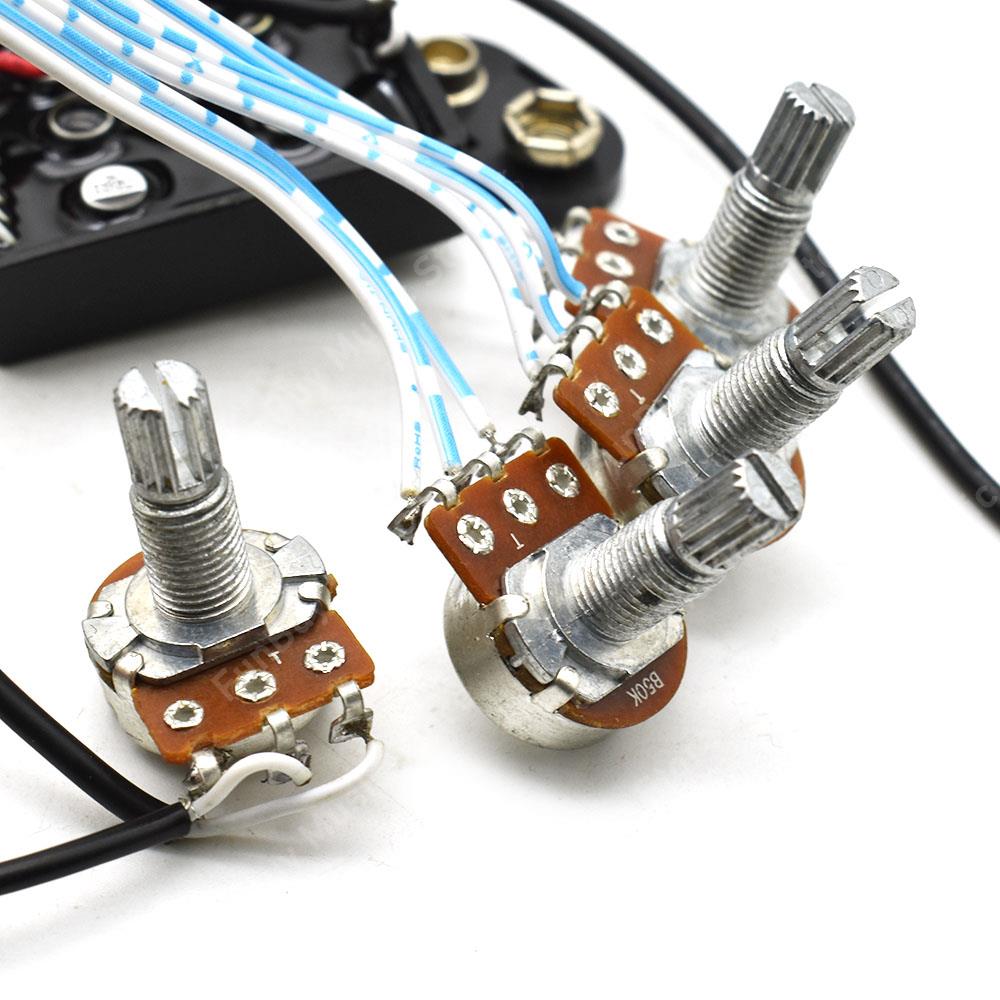 3 Band EQ Preamp Circuit Guitar Dual Potentiometer for Active Bass Guitar Pickup 5 Control Knobs Guitar Pickup Control System