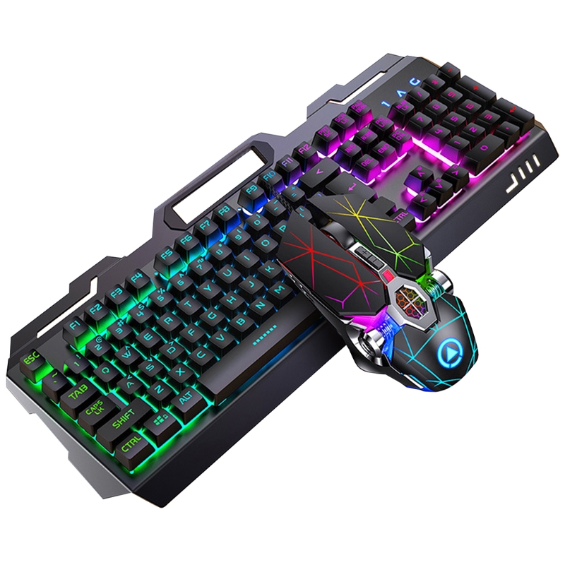 104 Toetsen Rgb Aluminium Gaming Toetsenbord En Rgb Gaming Muis Set Met Mobiele Telefoon Stand Functie Key Tien Miljoen key Leven: 5