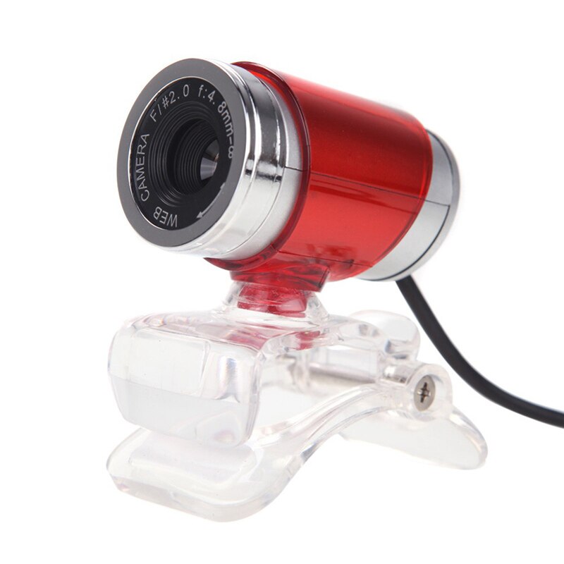 Webcam USB 12 Megapixel High Definition Camera Web Cam 360 Degree MIC Clip-on Webcam for Skype Computer Desktop Laptop PC: Red