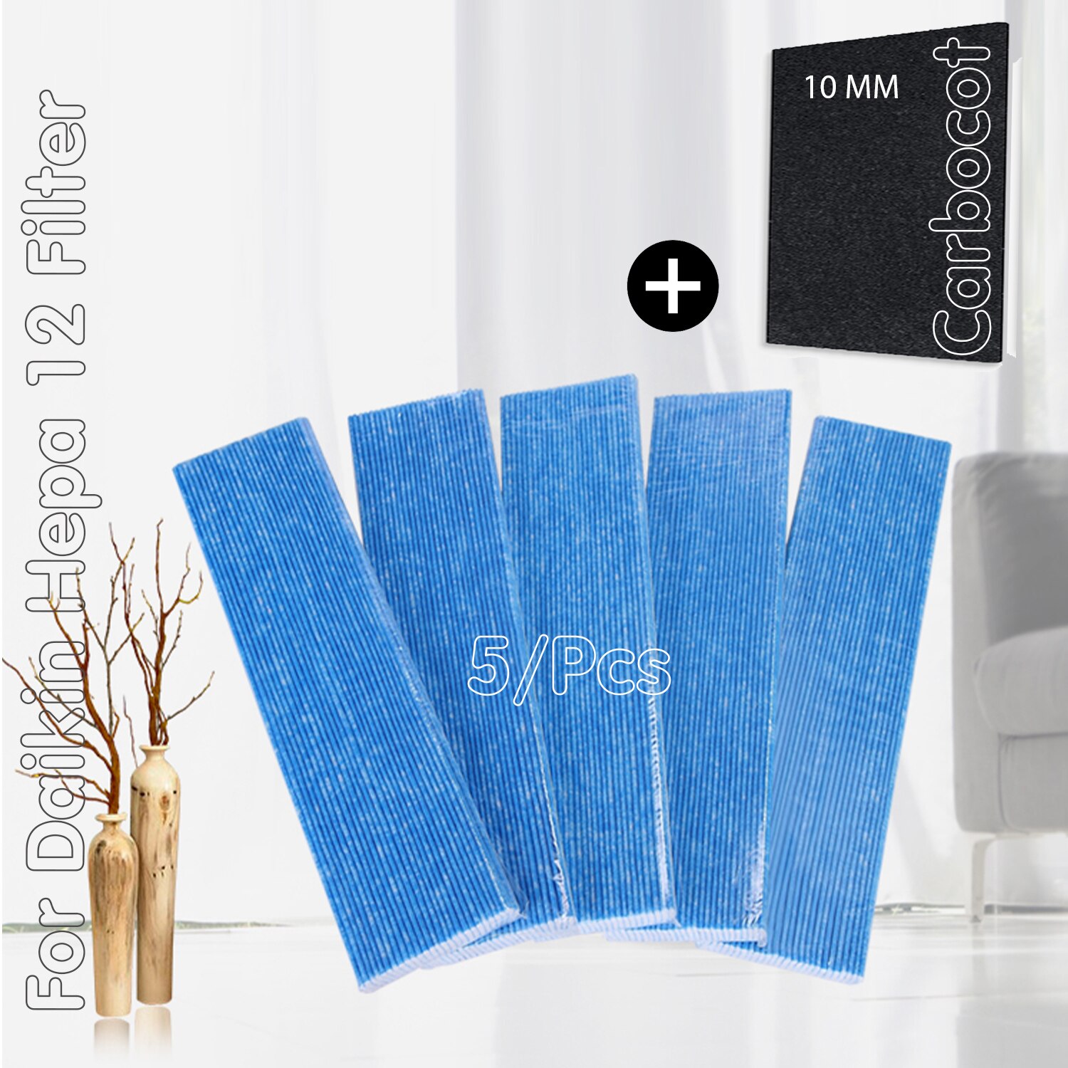 5 -10/stück einstellen DaiKin Filter MC70L / MCK75JVM-K Luftreiniger + 10MM Aktivkohle Filter + silber Ionen Schutz + Anti Staub