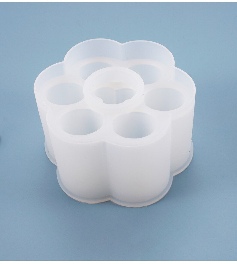 Opbergdoos voor lippenstift, diy harsmal, gedroogde bloemen van siliconen, decoratieve knutselmaterialen van epoxyhars, sieraden en cosmetica.: 6- ronde lippenstiften