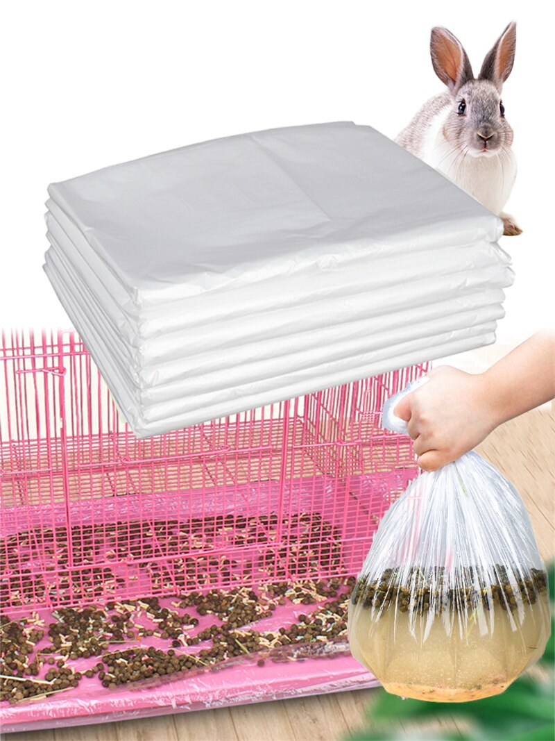 50Pcs Disposable Rabbit Cage Liner Plastic Bunny Cage Mat Film to Replace Diapers Universal Toilet Film For All Small Animals