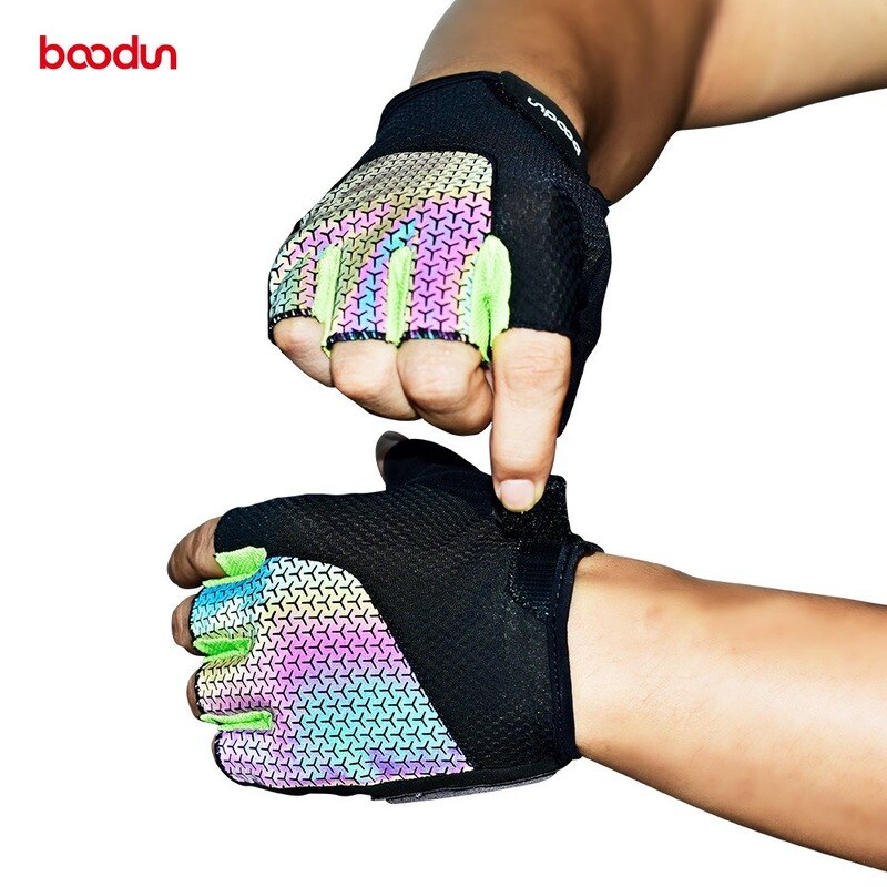 Boodun Summer Colorful Men Women Cycling Gloves Half Finger MTB Gloves Shockproof Breathable Road Mountain Bike Bicycle Gloves