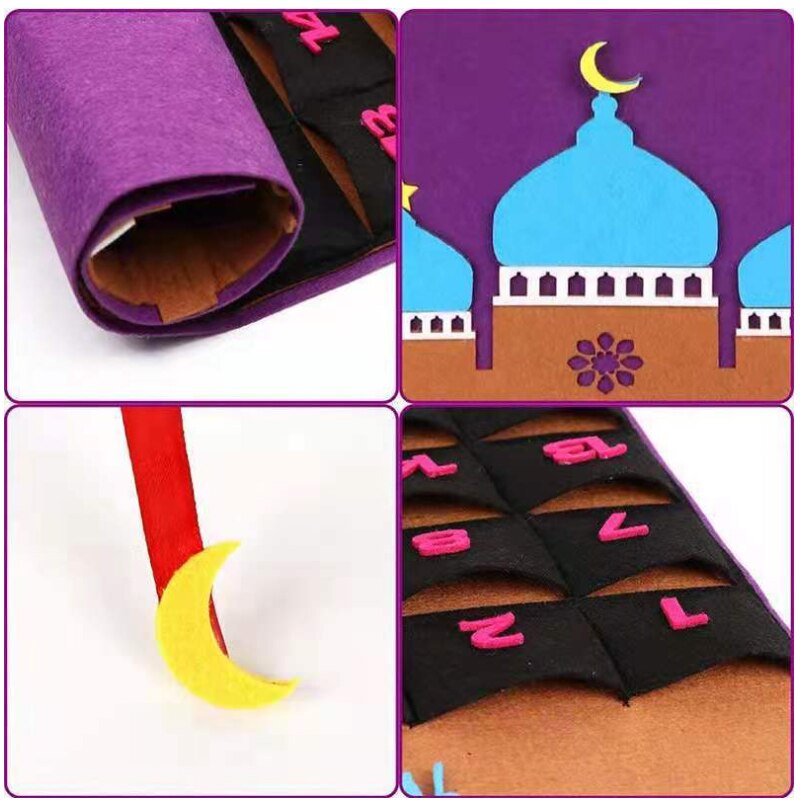 Eid Mubarak Advent Kalender Ramadan Kalender Twilight Vilt Countdown Decoraties Vilt Moskee Countdown Kalender Kinderen Aanwezig