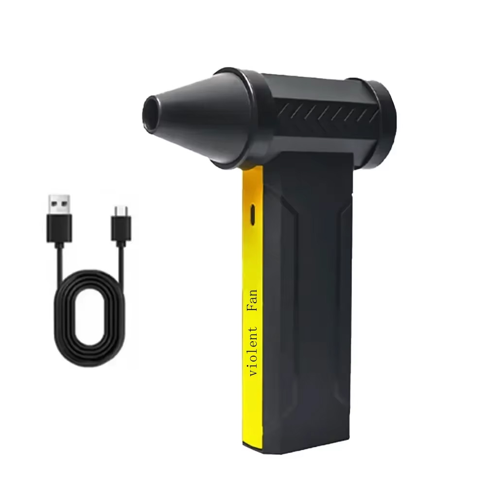 Souffleur d'air électrique 160000 Souffleuse à neige puissante à grande vitesse, Mini ventilateur à Jet Turbo, sèche-cheveux portatif pour voiture, moteur sans balais, RPM: Or