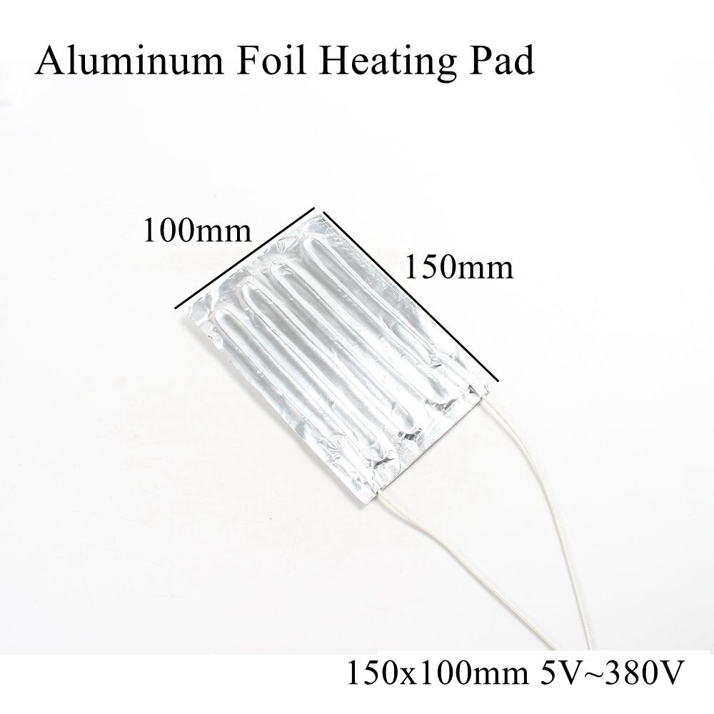150X100 Millimetri 220V Foglio di Alluminio Rilievo di Riscaldamento di Calore in Gomma Zerbino Lettino Riscaldato Piastra di Riscaldamento di auto-Adesivo flessibile Impermeabile 3D Stampante