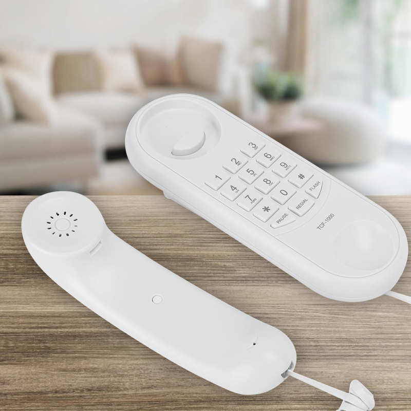 Téléphone fixe mural blanc double usage pour hôtel, salle de bain, bureau, famille