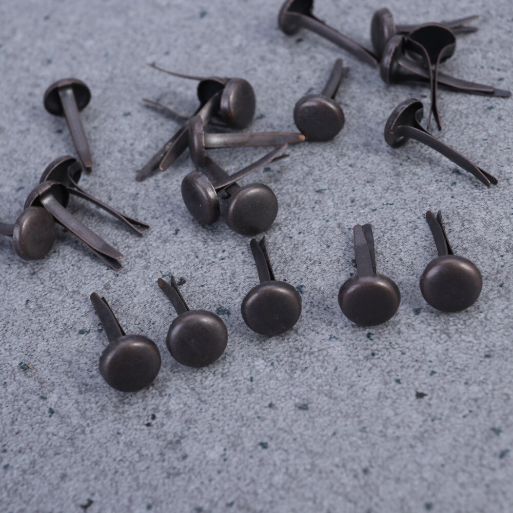 200 sztuk łączniki papierowe mosiężne ćwieki okrągłe metalowe ćwieki ze schowkiem dla rzemiosła DIY (złoto)