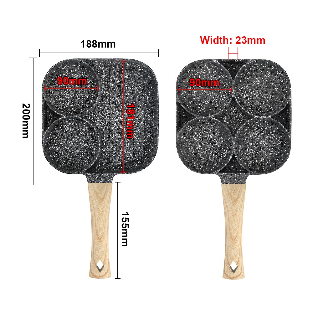 4-Gat Pan Cake Koken Pot Non-stick Omelet Pan Geen... – Grandado
