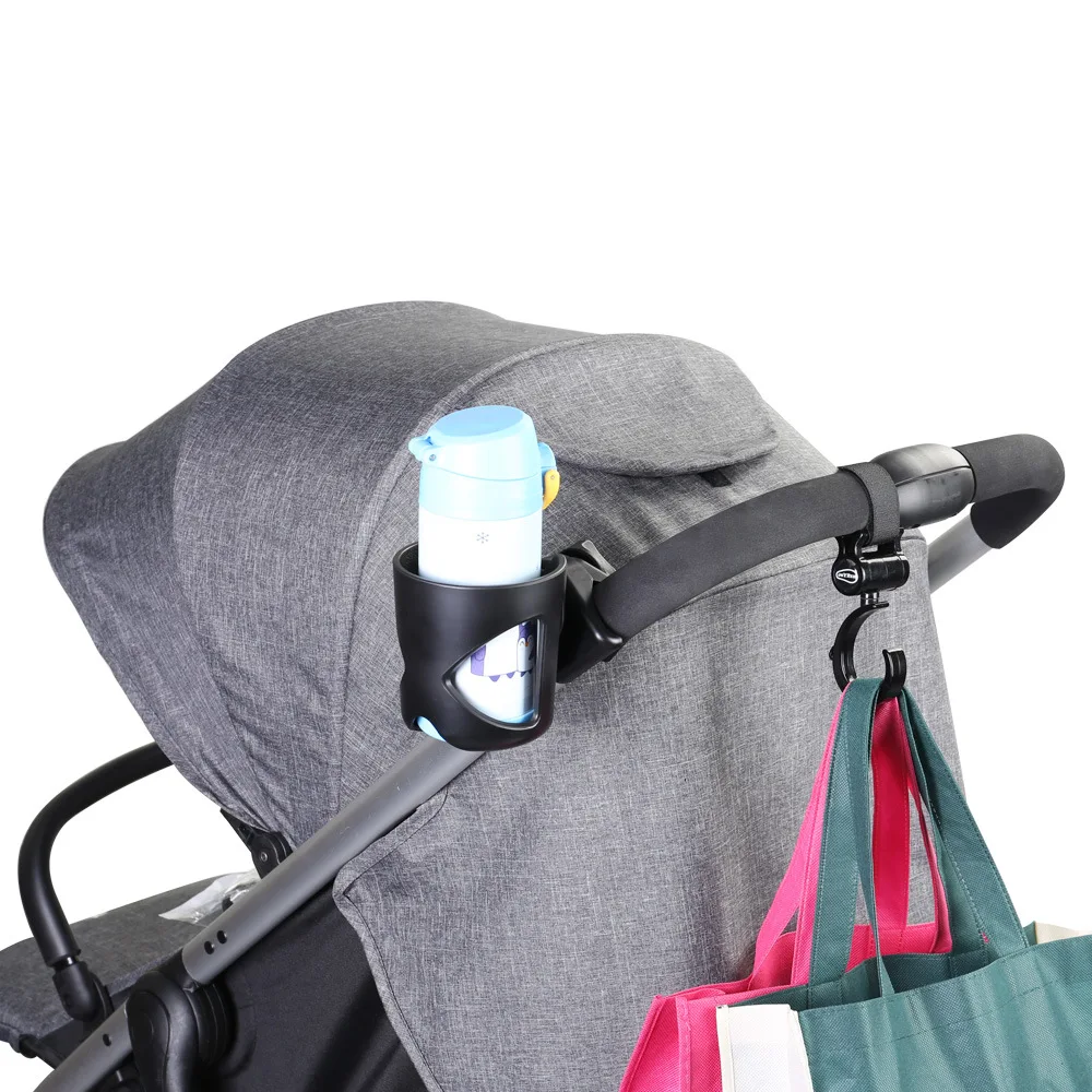 Kinderwagen Bekerhouder Rack & Hook Up Fles Universele Draaibare Bekerhouder voor Kinderwagen Draagtas Melkfles Winkelwagen