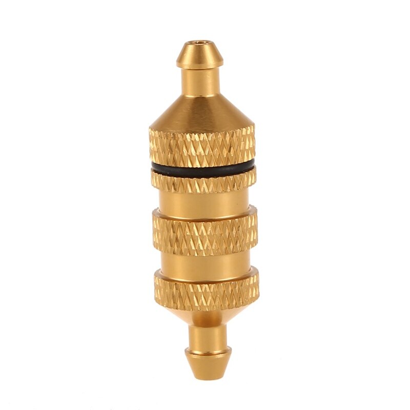 2 Stck Aluminium legierung 02156 Kraftstoff Filter Nitro Ersatzteile für 1/10 1/8 RC Modell Auto Goldene