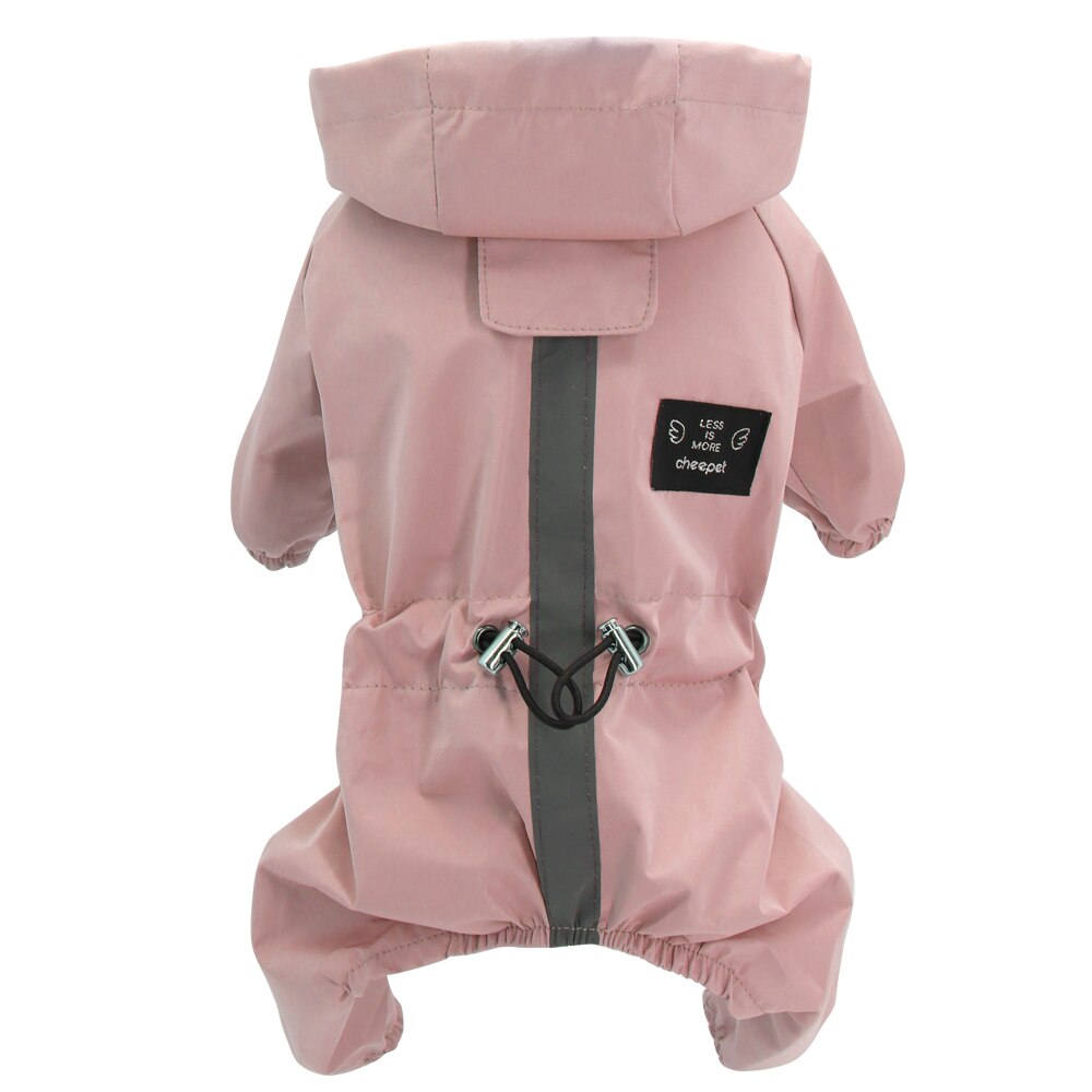 Reflective Dog Raincoat Waterproof Dog Rain Jacket Coat Clothes Small Medium Dogs Hoodies Jumpsuit Raincoats dog costume: Pink / XXL