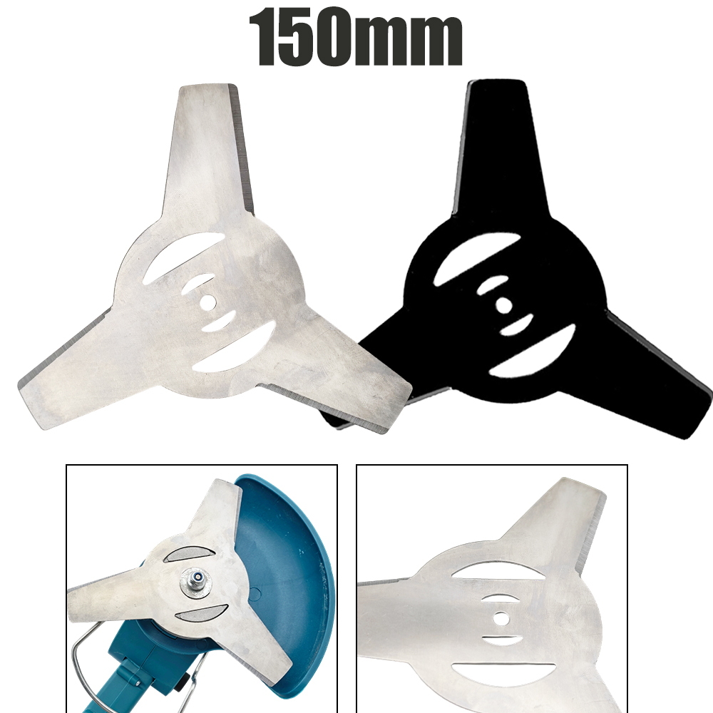 150mm Metalen Mes 3 Tanden voor Elektrische Grastrimmer Bosmaaier Universele Gras String Trimmer Bosmaaier Hoofd Blades