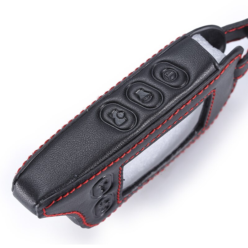 Remote 5 Knoppen Twee Manier Auto Alarm Leather Case Cover Sleutelhanger Voor Tomahawk TZ9010 TZ9030 TW9030 TW9010 Tw Lcd Remote