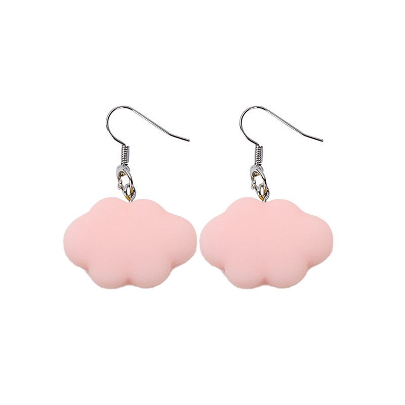 Pendientes colgantes de nube blanca para mujer y niña, aretes de gota de nube rosa/azul/verde/púrpura/naranja, joyería de de Ciencia