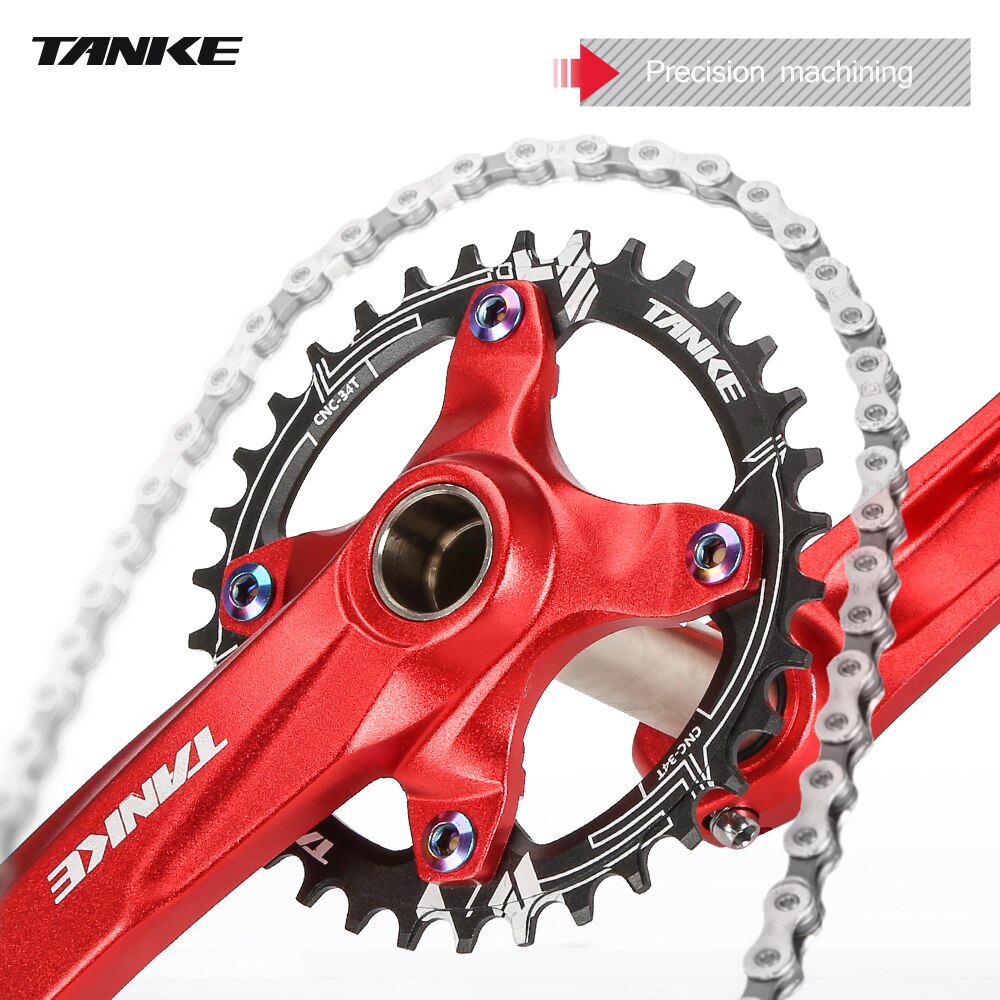 TANKE mountain bike Hollowtech crank 170mm MTB bicycle hollow integrated crankset 34 36t 104bcd chainring 7-13s speed chainwheel