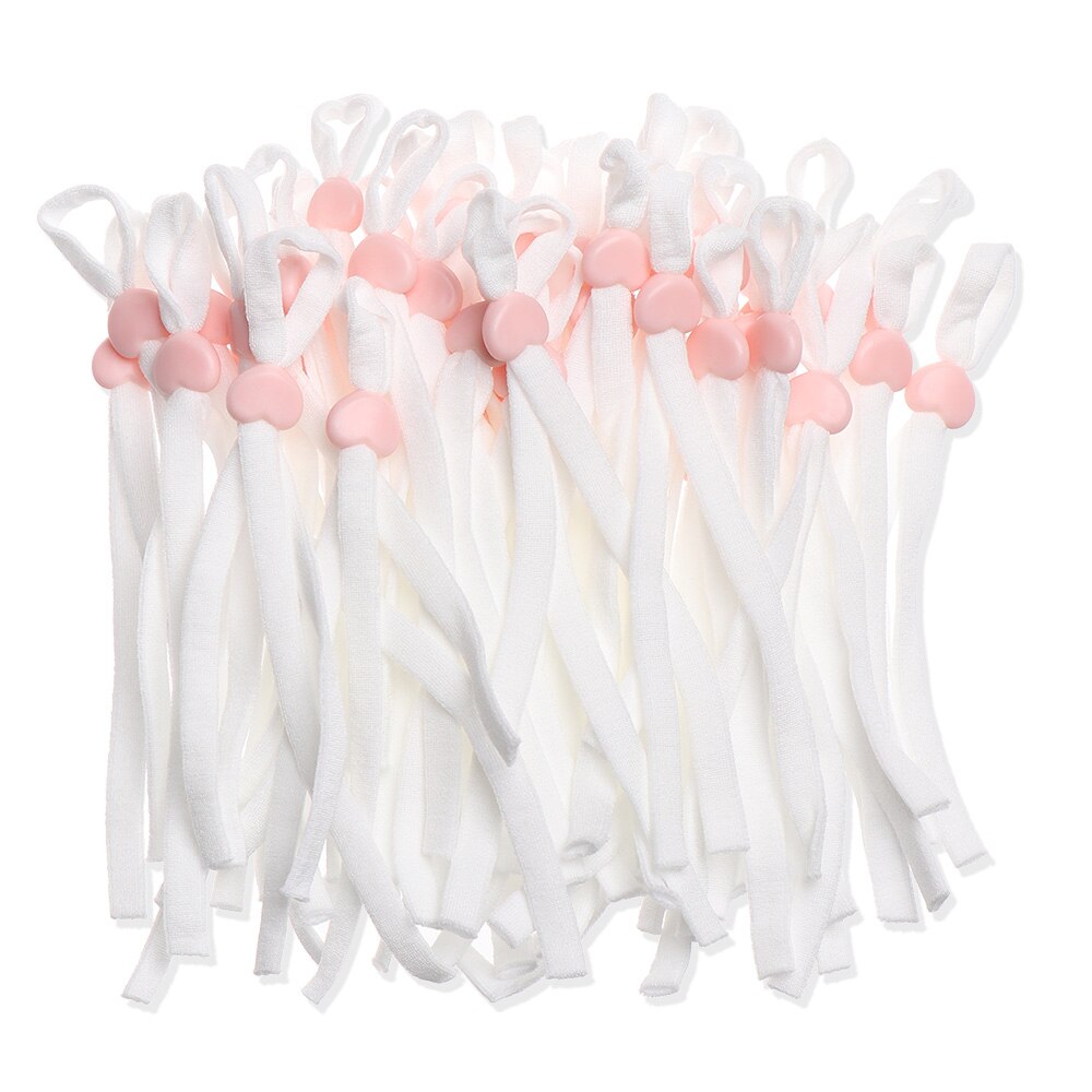 Cordones de silicona antideslizantes con hebilla del acollador, accesorios para mascarillas, amor, novedad, 50 Uds.: Pink