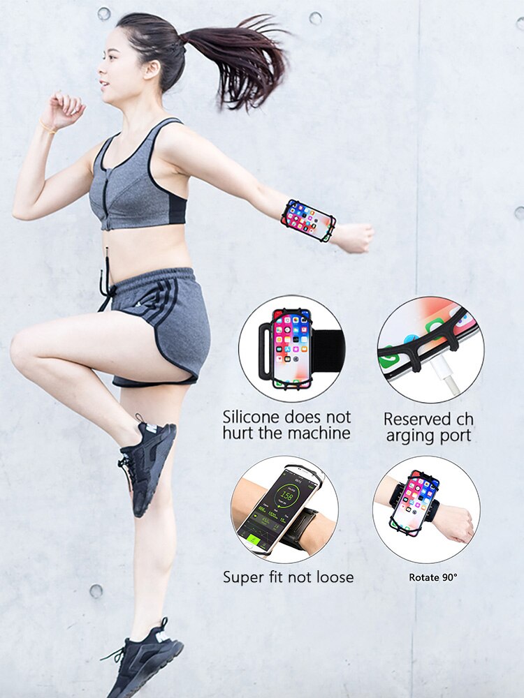 Swivel Arm Met Mobiele Telefoon Houder Universele Buitensporten Telefoon Holder Armband Pols Case Voor Gym Running Telefoon Zak Arm band