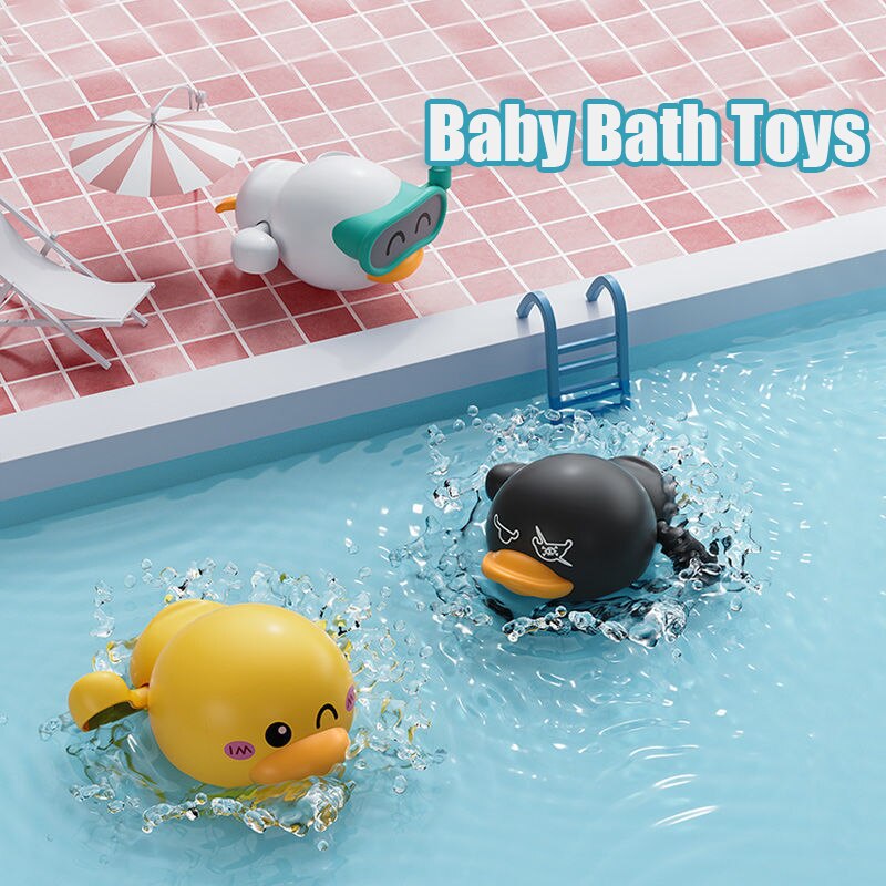 Baby Toys Bathing Ducks For Kids Swimming Pool Bath Toy Play Water Clockwork Bathing Bathtub Little Cute Duck Children Toys