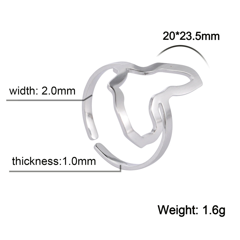 Cazador Anelli aperti con mappa africana colore oro alla moda per donna Anelli etnici culturali africani regolabili in acciaio inossidabile Regalo di gioielli: bianca