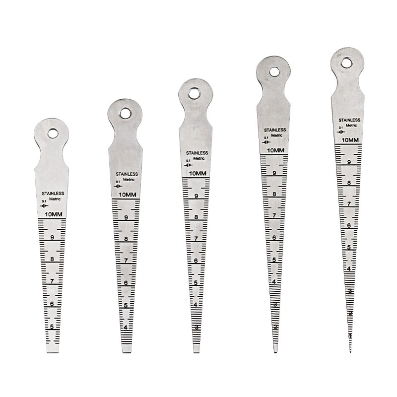 5pcs/set Gap Ruler 1-10mm Stainless Steel High Precision Tapered Ruler Aperture Triangular Wedge Gauge Measurement Tools