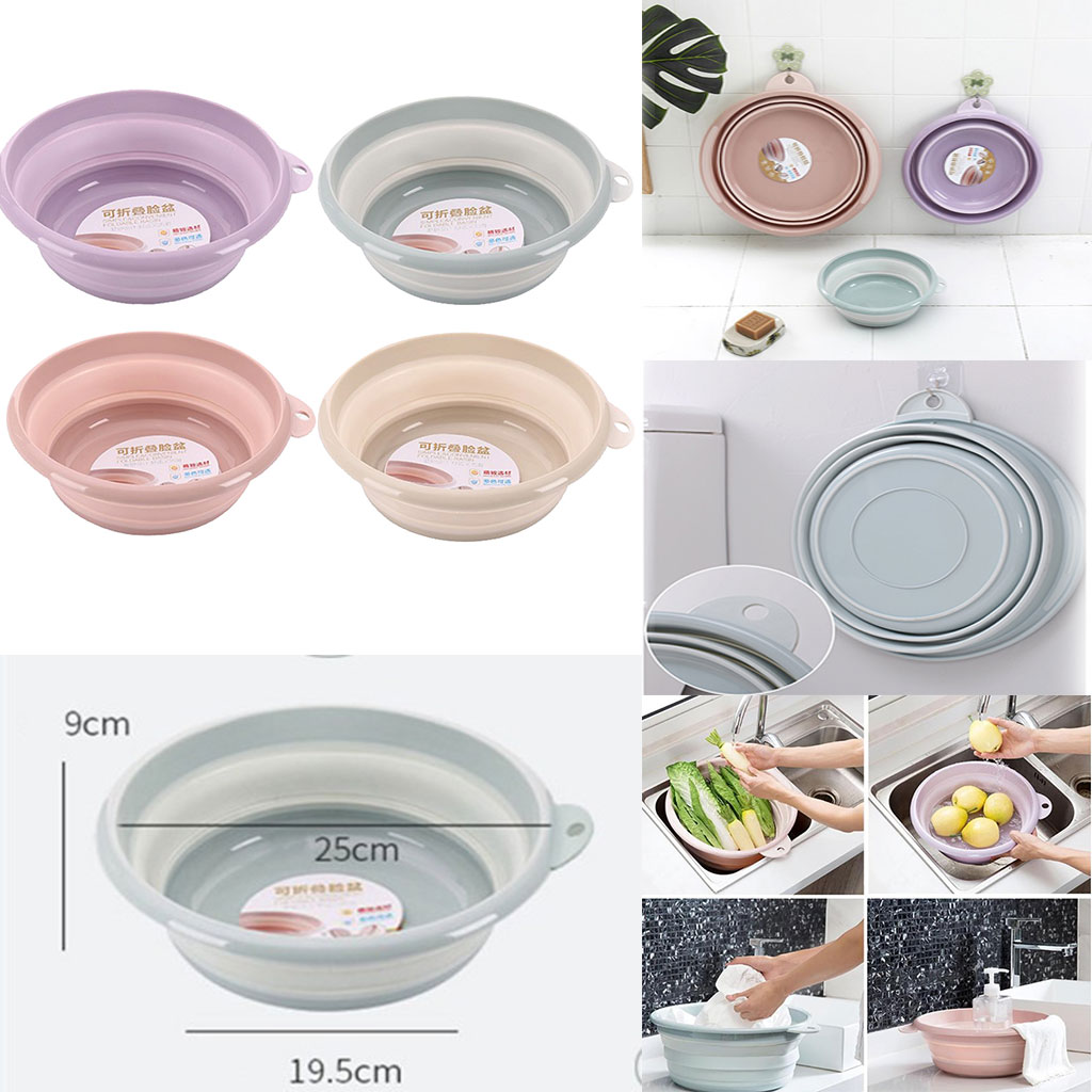 Lavamanos plegable de plástico, cubo plegable, bañera, lavamanos de cara, fregadero de agua de Camping para el hogar/al aire libre, 4 colores opcionales