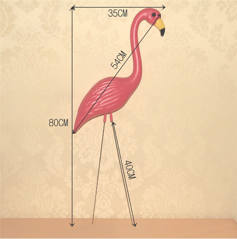 2 stk/sæt plast pink pink flamingo ornamenter udendørs gård græsplæne dekoration haven bryllup kunst ornamenter