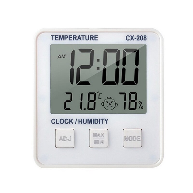 Digitale thermometer, hygrometer voor binnen en buiten met lcd-scherm, temperatuur-vochtigheidsmeter, 1 stuk: Cx -208 wit