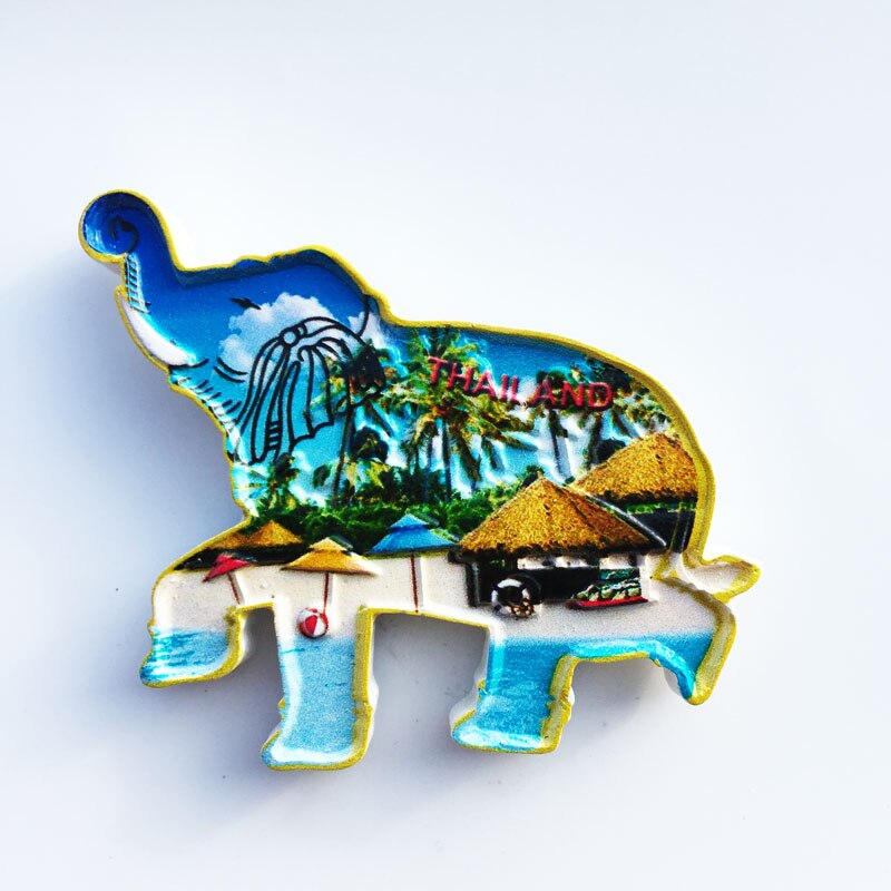 Køleskabsmagneter thailand turist souvenir tu tu bil elefant kort dekorative harpiks håndværk magneter til køleskabe ideer