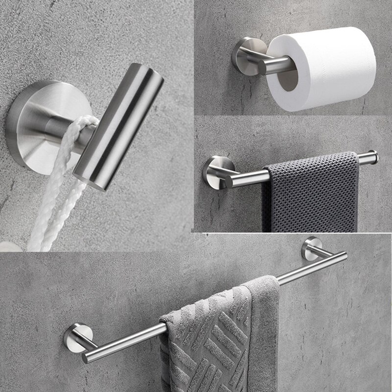 1/2 Pcs Bathroom Towel Hooks Coat Robe Clothes Stainless Steel Wall Mounted for Bedroom Hotel Restroom D6