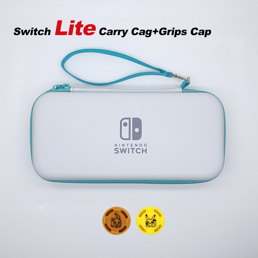 Mini Nintend Switch Lite accesorios bolsa de viaje bolso NS funda y palillos de pulgar empuñaduras tapa para NS para Switch Lite película de cristal: Green2