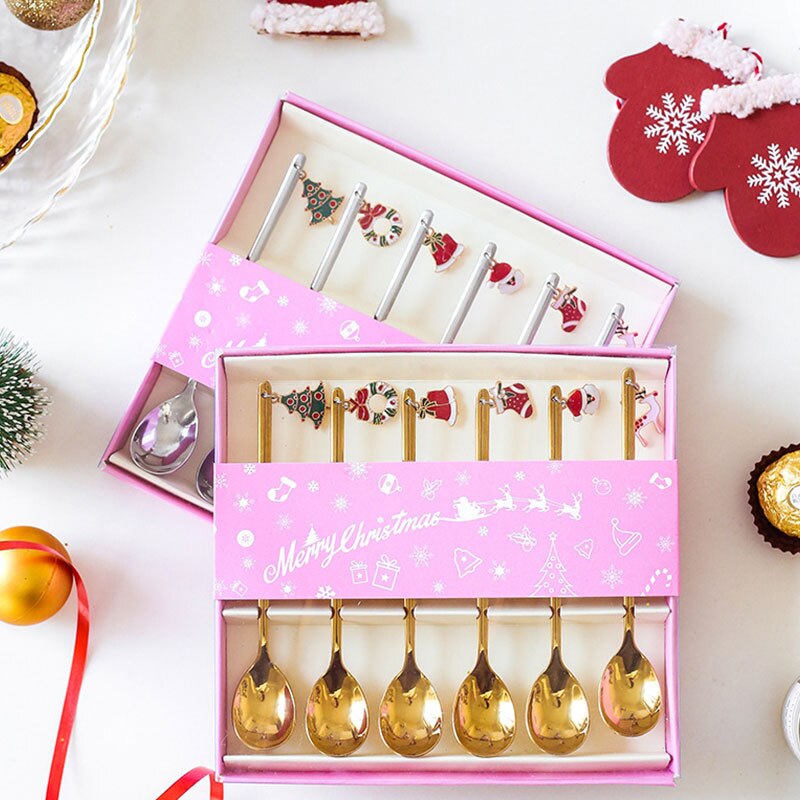 Roestvrij Kerst Lepel Jaar Xmas Party Tafel Ornamenten Koffie Lepel Kerst Decoraties Voor Huis Noel