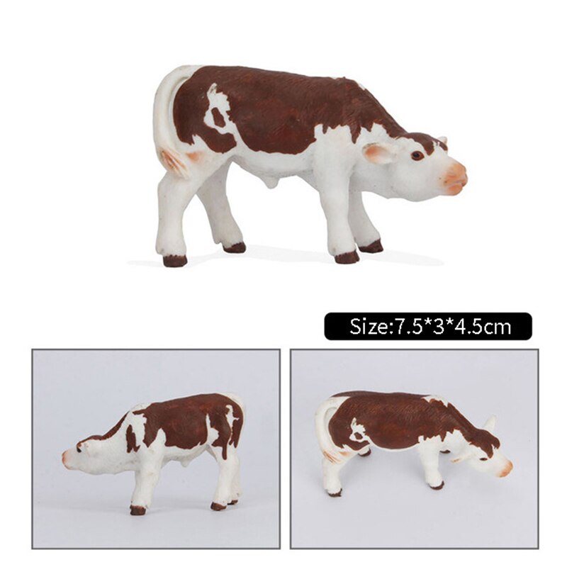 Animal toy model solid simulation set children's farm animal toys student cow buffalo Buffalo Bison ornaments: D