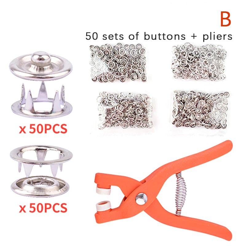 Snaps Knoppen Tangen Set Snap Fasteners Kit Tool Naaien Knoppen Drukknopen Snap Voor Installeren Kleding Tassen: Messing