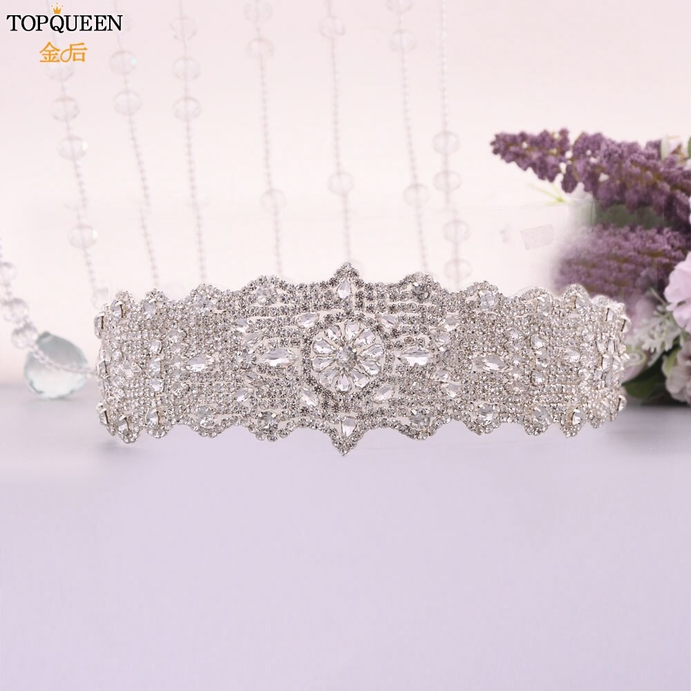Topqueen Black Bridal Belting Indian Bruids Riem Sieraden Strass Kralen Bruids Riem Zwart Bridal Riemen Riem Met Stenen S233L