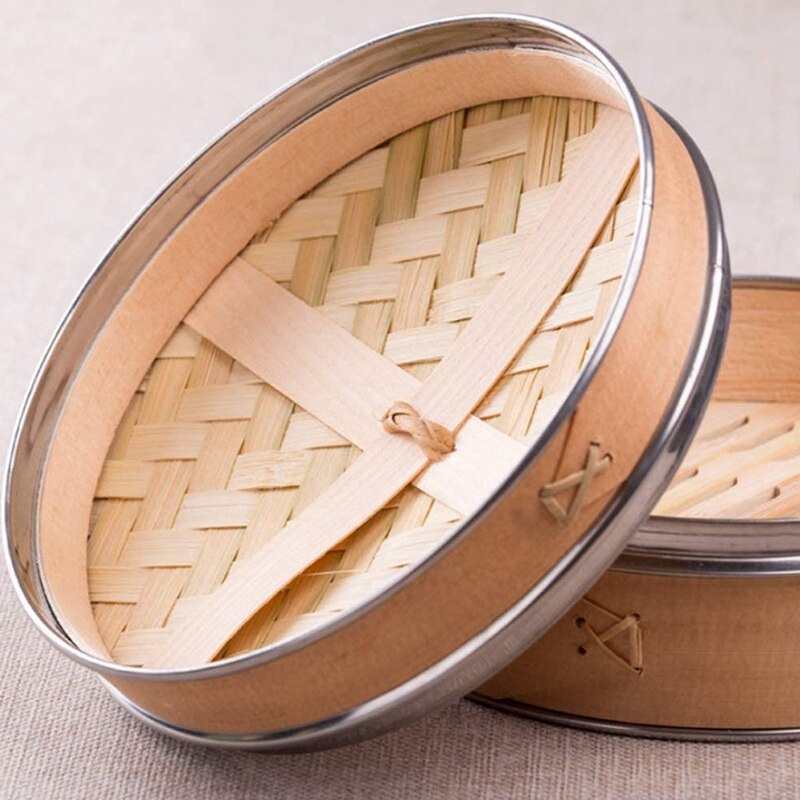 Thick Stainless Steel Side Steamer, Steamed Cedar Steamed Buns, Household Bamboo Cage Drawers, 2 Layers 1 Lid Steamer