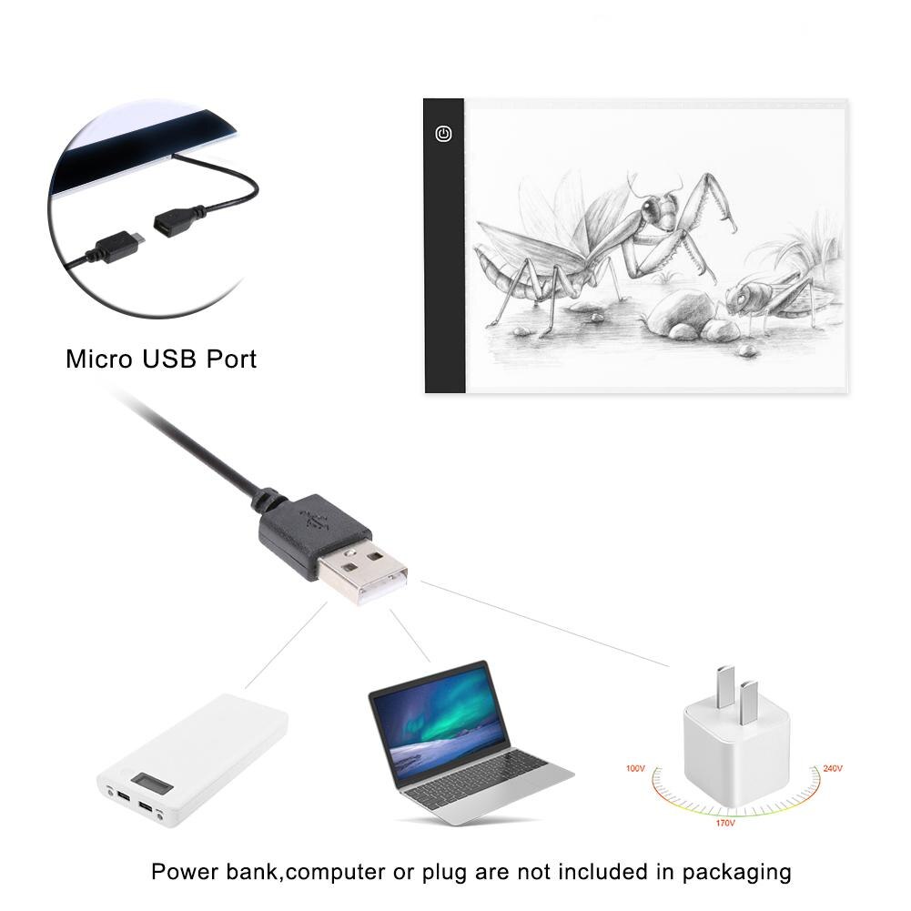 Digital A4 Copy Board Graphic Tablet Drawing Sign Display Panel Luminous Stencil Graphic Artist Thin for Art Supplies