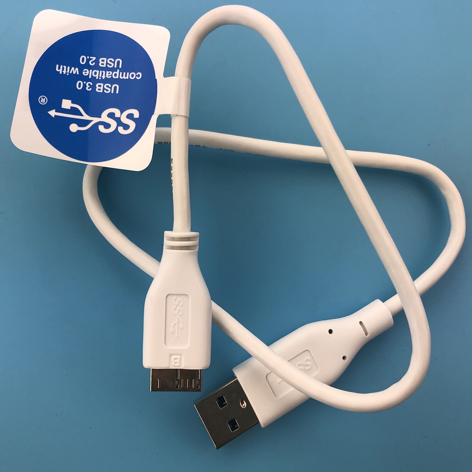 Ekte usb 3.0 to micro usb 3.0 hdd-stasjonskabel for wd my passport trippelskjermet 45cm i hvit