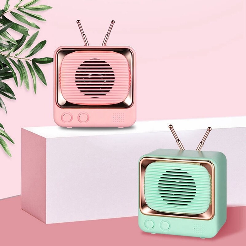 Retro Draagbare Draadloze Bluetooth Speaker Leuke Tv Mini Bluetooth Speaker