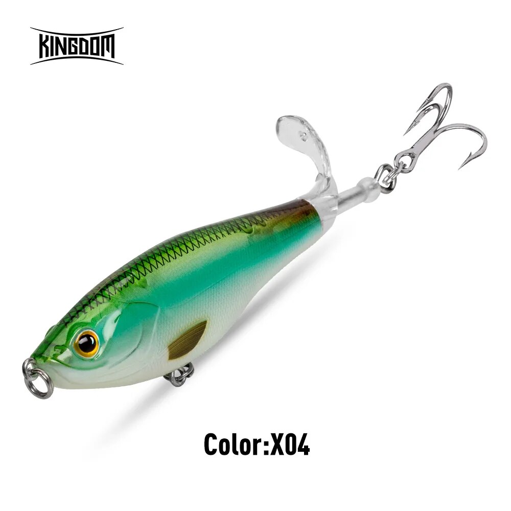 Reino Topwater Hélice Lápis Isca Popper Whopper Plopper 90mm 11g 110mm 17g Wobblers Artificiais Para Bass Pike Hard Lures: 120 milímetros / Laranja