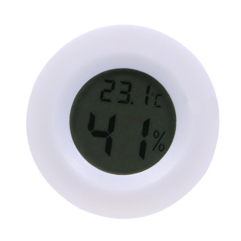 Høy nøyaktig digital termometer hygrometer måler for krypdyr skilpadde terrarium akvarium tank tilbehør temperatur fuktighet: Hvit