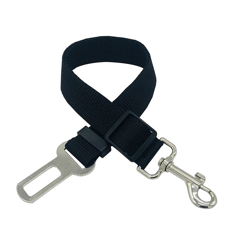 Arnés de seguridad ajustable para coche, correa de viaje con Clip, cinturón de seguridad, productos para perros y gatos, Correa Universal: Black