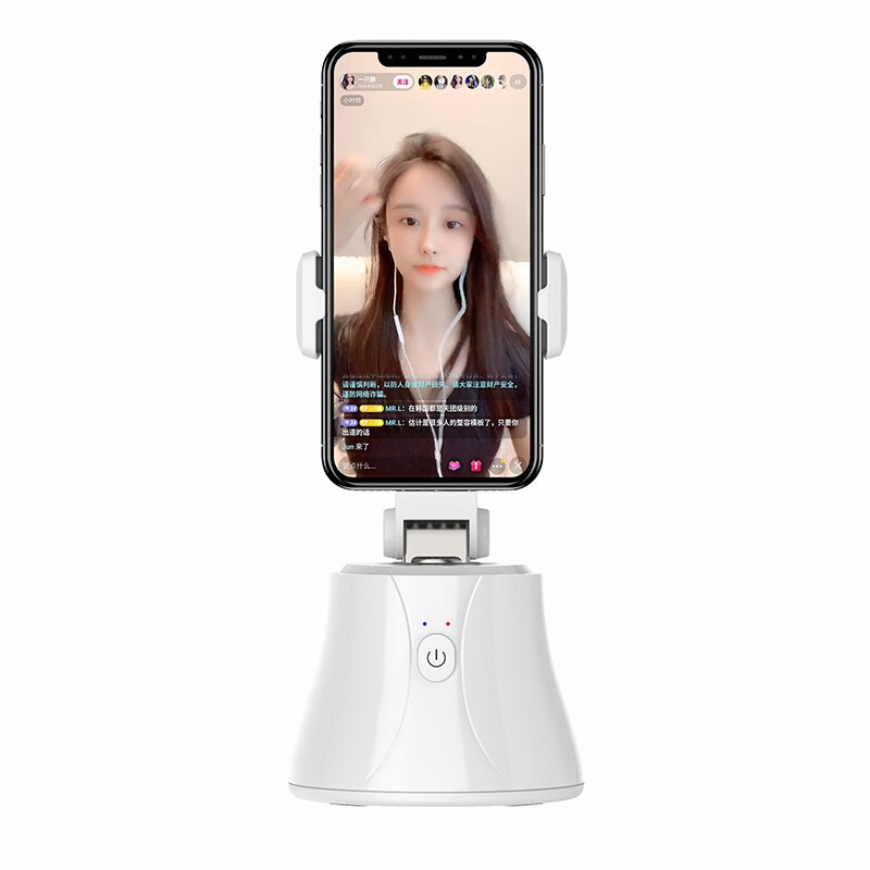 Smart AI Gimbal Selfie Sticks Robot Cameraman Object Tracking Face Tracking Camera Mobile Phone Stand For Mobile Live Broadcast: White