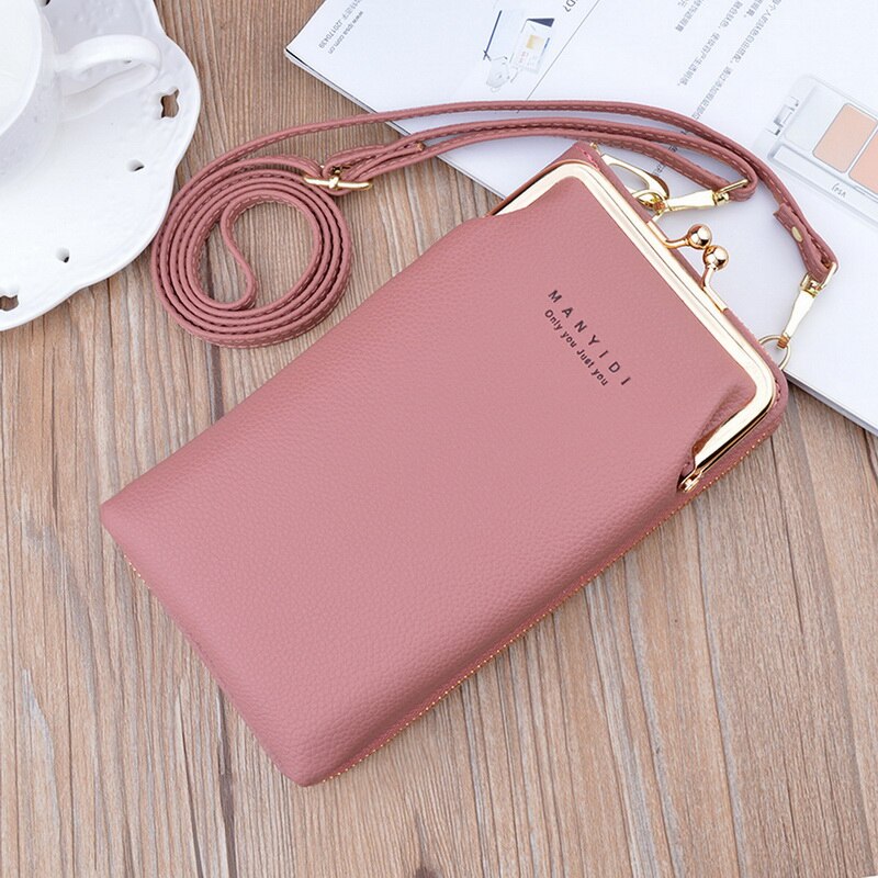 Dames portemonnee merk mobiele telefoon portemonnee grote kaarthouders portemonnee handtas portemonnee clutch messenger schouderbanden tas crossbody: E773289a
