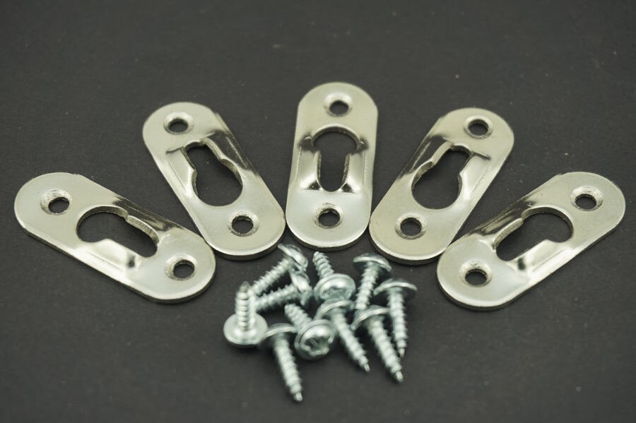 10pcs/lot Heavy Duty Flat Keyhole Picture Plating Hangers Fasteners Bracket &amp; 20pcs Screws