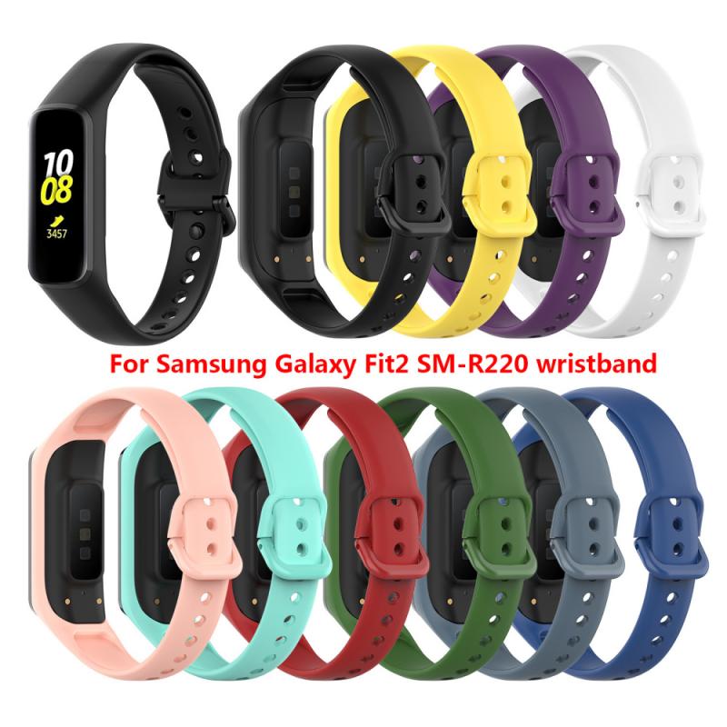 Do Samsung Galaxy Fit 2 SM-R220 miękkiego silikonu pasek wymiana bransoletki na rękę 14 opcjonalne kolory inteligentne akcesoria