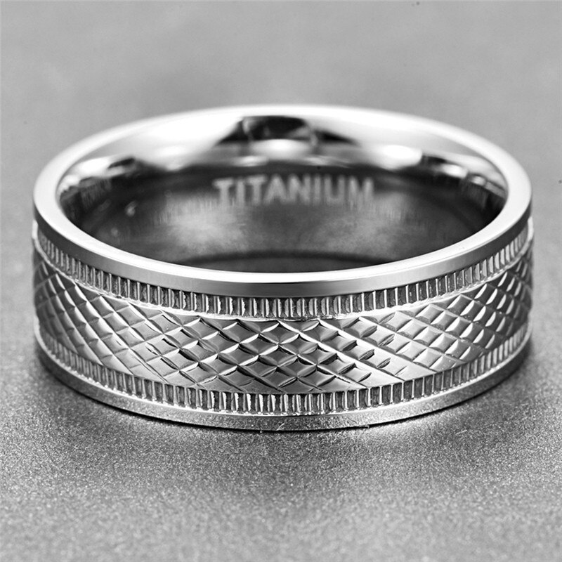 Anillos de acero inoxidable para hombre, anillos de acero de titanio con relieve geométrico cuadrado, joyería de boda para hombre de estilo Punk