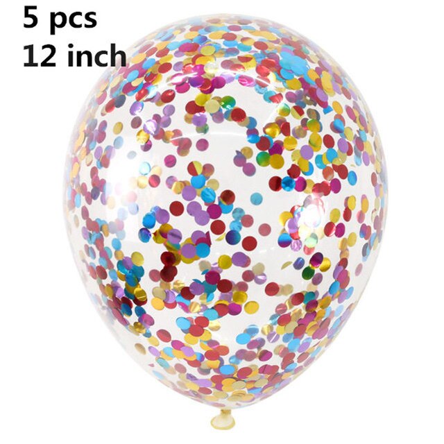 5 stk. 12 tommer konfetti latex ballon romantisk bryllupsdekoration helium luftkugler tillykke med fødselsdagsfest forsyninger: Farverig