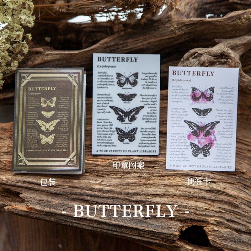 Vintage plante fleurs papillon libellule décoration timbre éponge caoutchouc timbres pour Scrapbooking papeterie artisanat Standard timbre: BUTTERFLY