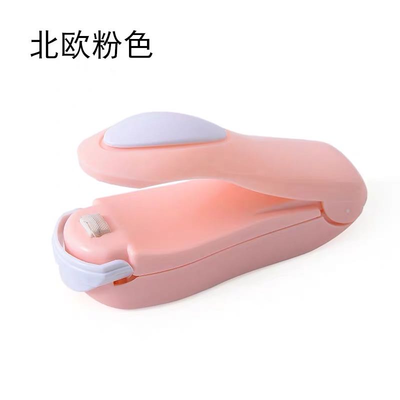 MIni portable sealing machine snack bag heat sealing machine vacum storage of fresh food: pink